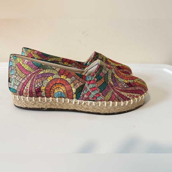 Marie Lala Multicolor Vibrant Slip-On Platform Espadrilles Shoes - Picture 3 of 6
